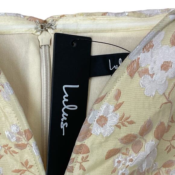 Lulus Favorite Song Yellow Floral Off-the-Shoulder Mini Dress Size Small - Picture 5 of 7